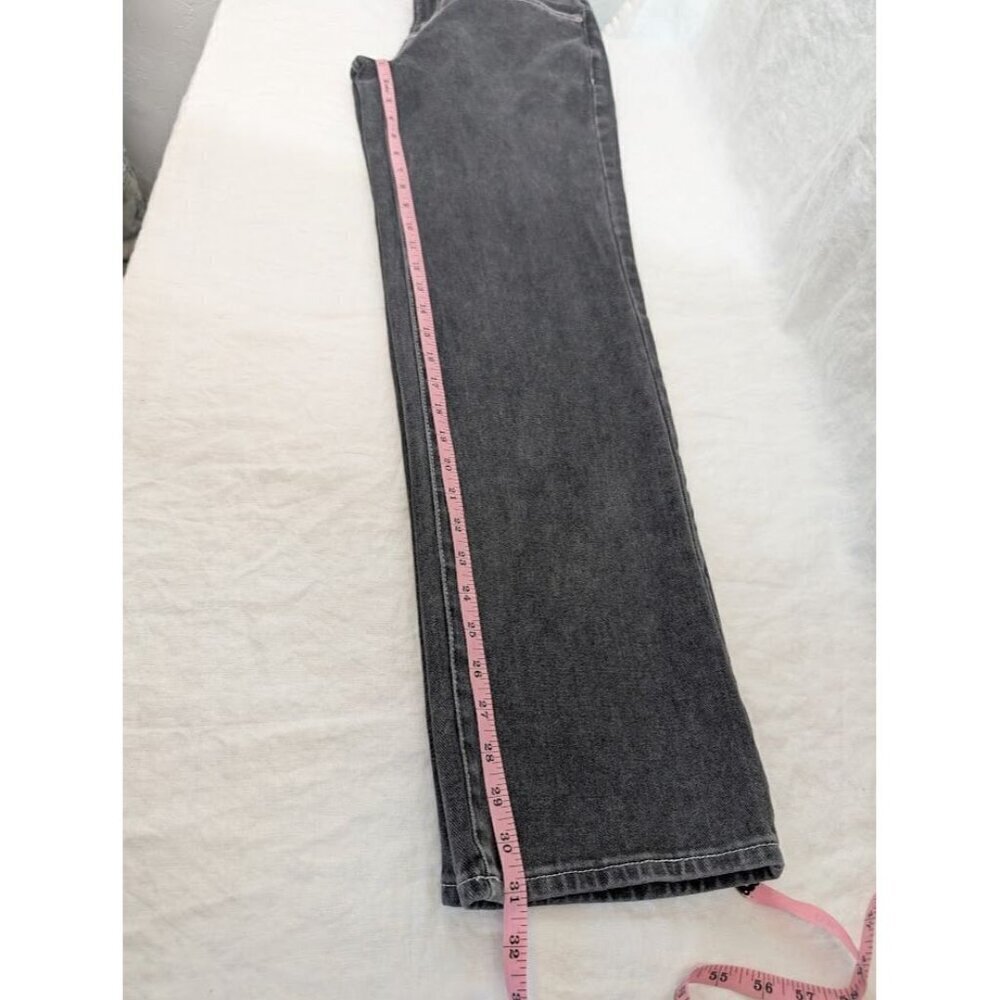 Pac Sun women's 26 high rise boyfriend jeans gray black straight leg denim B10 - Picture 11 of 12